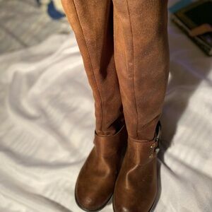 NWT Mossimo Supply Co. Kamari brown suede like boots riding Wide calf Fall boho